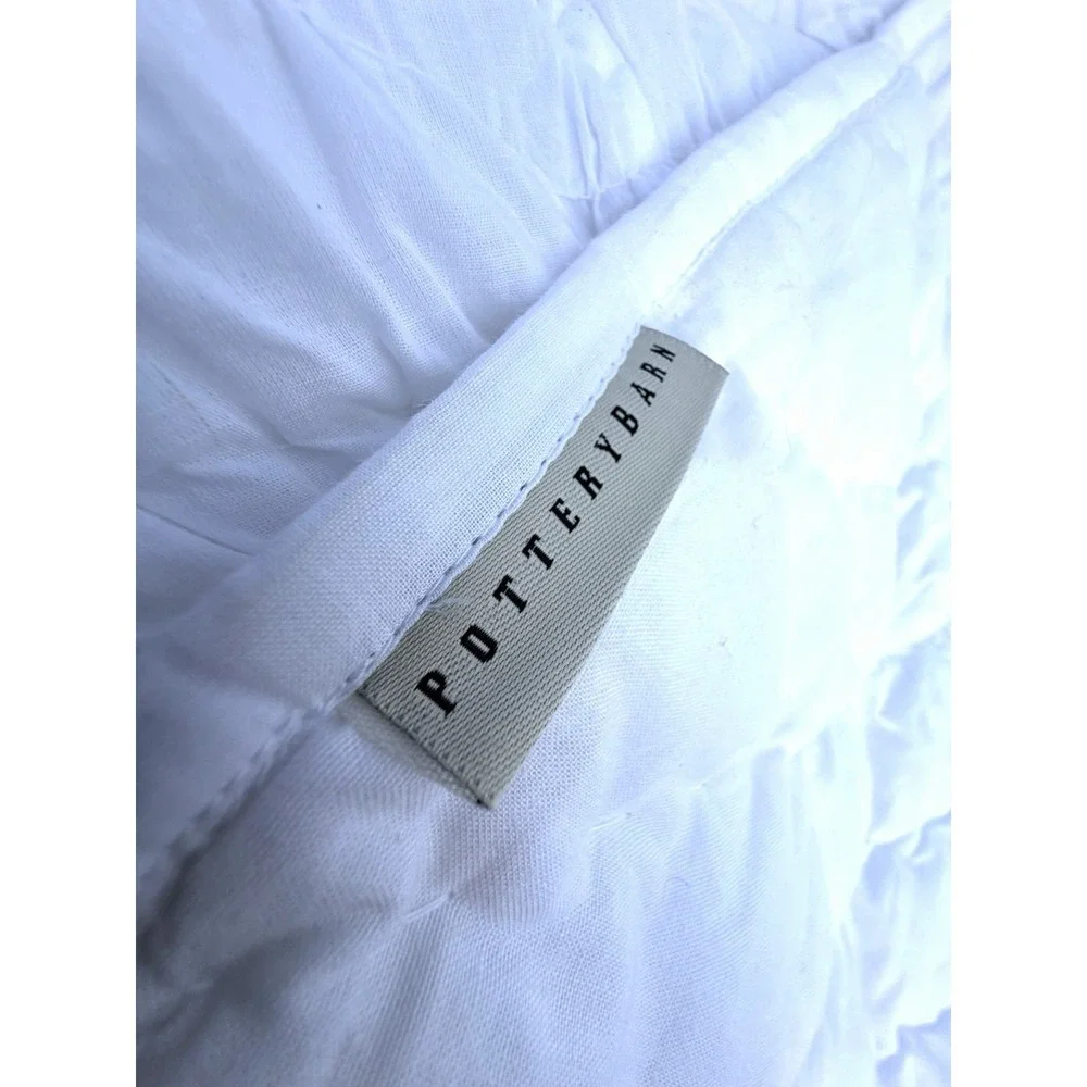 Pottery Barn Queen Cloud Quilt Classic White/White Cotton‎ Paisley No Shams